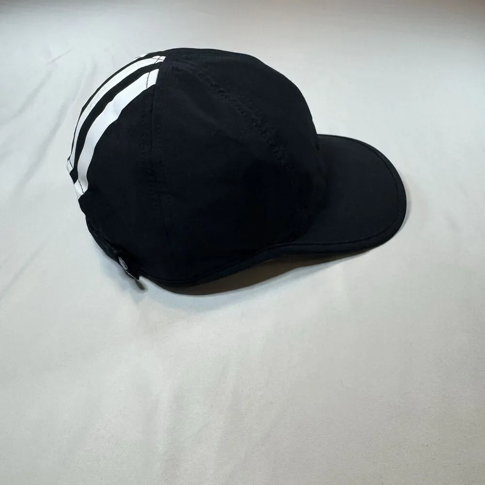 Adidas Originals Trefoil Black Reflective Running Hat Cap Adjustable 3 Stripes